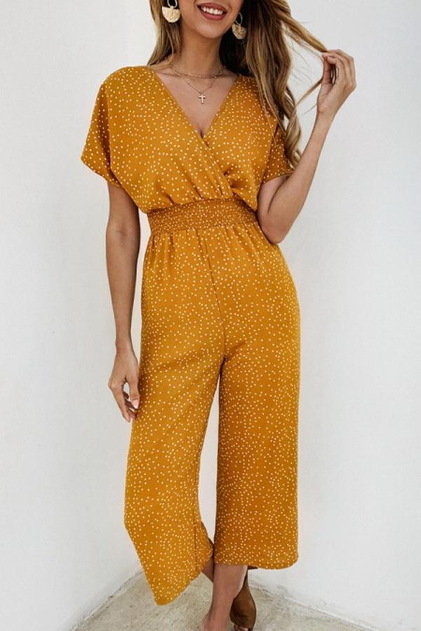Casual bedruckter Jumpsuit mit Brusttasche