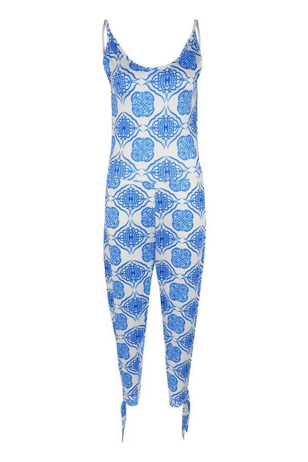 Casual Jumpsuit mit Bindeband an den Beinen