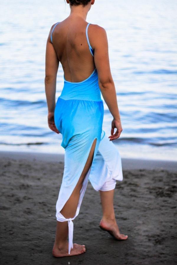 Casual Jumpsuit mit Bindeband an den Beinen