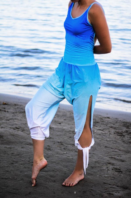 Casual Jumpsuit mit Bindeband an den Beinen
