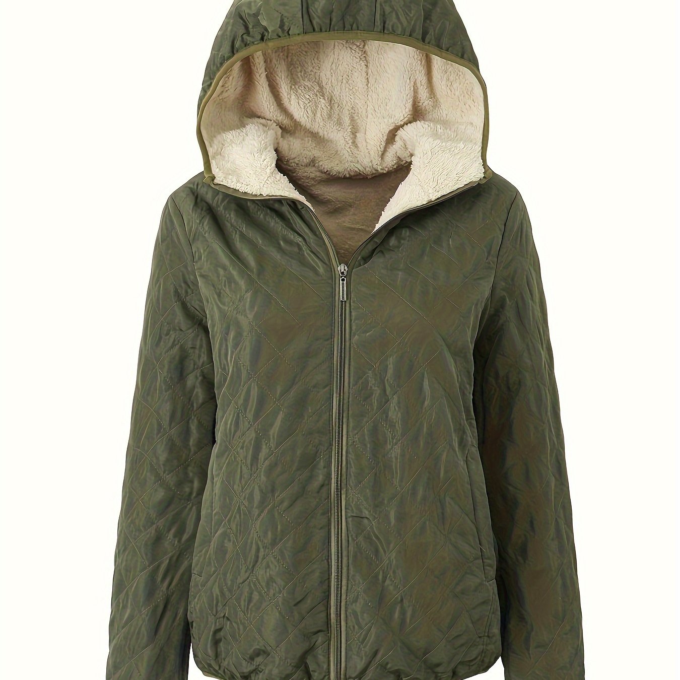 Emma | Gesteppte Jacke mit Reißverschluss und Kapuze