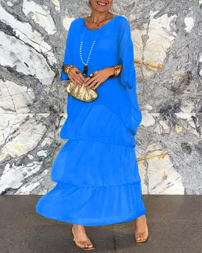 Cortenne - Elegantes Maxikleid mit tiefem Ausschnitt