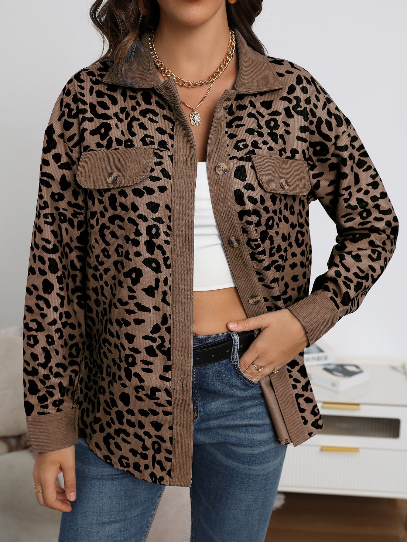 Schicke Jacke mit Leopardenmuster für Damen