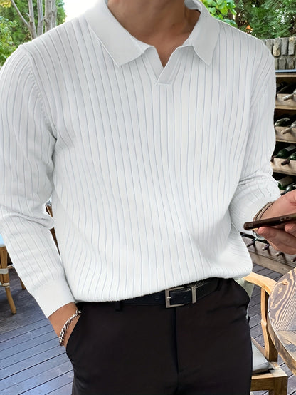 Mauro | Trendiges Langarm-Poloshirt