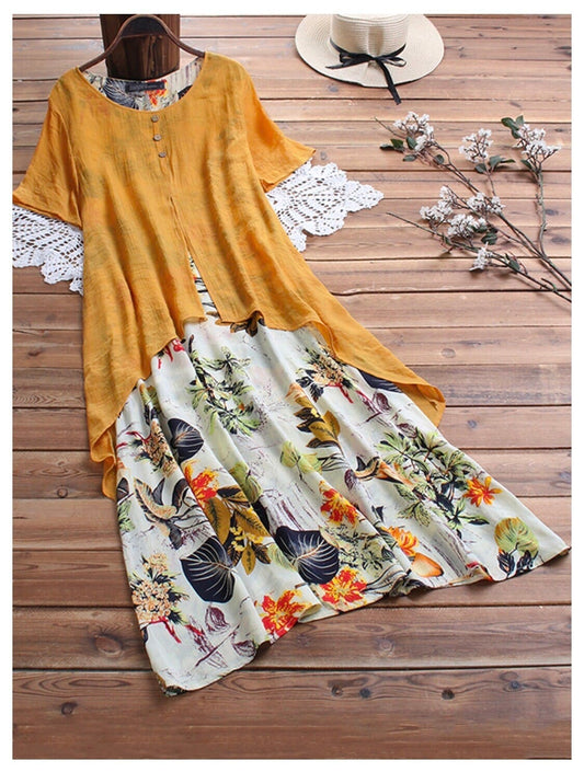 Bedrucktes zweiteiliges Kleid