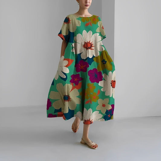 Bohème-Kleid mit Blumendruck