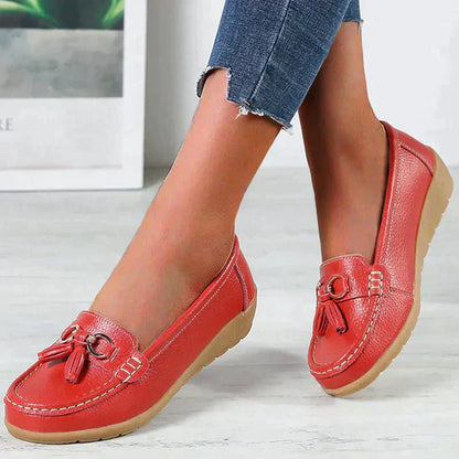 Damen flache Schuhe Leder Krankenschwester Schuhe