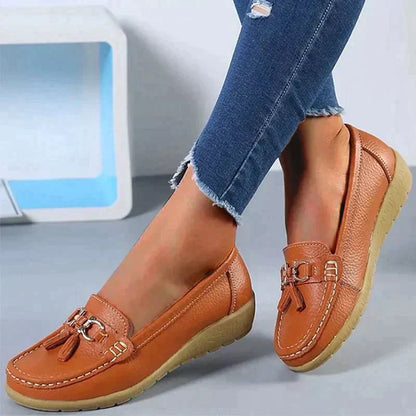Damen flache Schuhe Leder Krankenschwester Schuhe