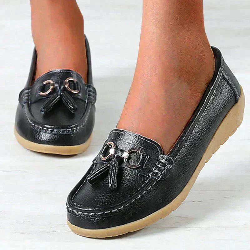Damen flache Schuhe Leder Krankenschwester Schuhe