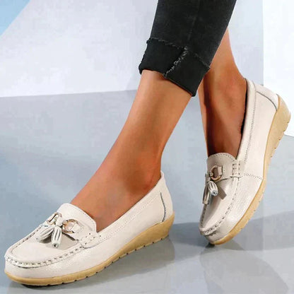 Damen flache Schuhe Leder Krankenschwester Schuhe