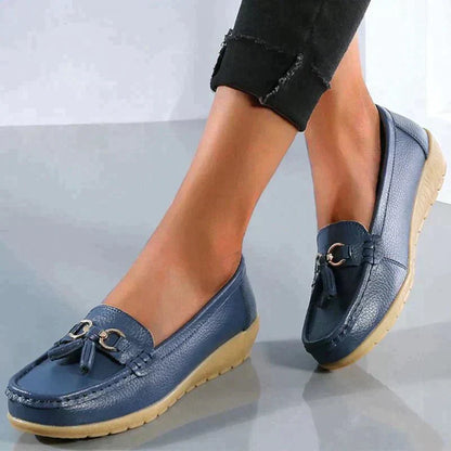 Damen flache Schuhe Leder Krankenschwester Schuhe