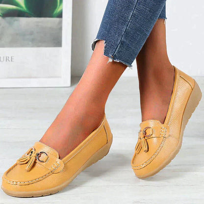 Damen flache Schuhe Leder Krankenschwester Schuhe