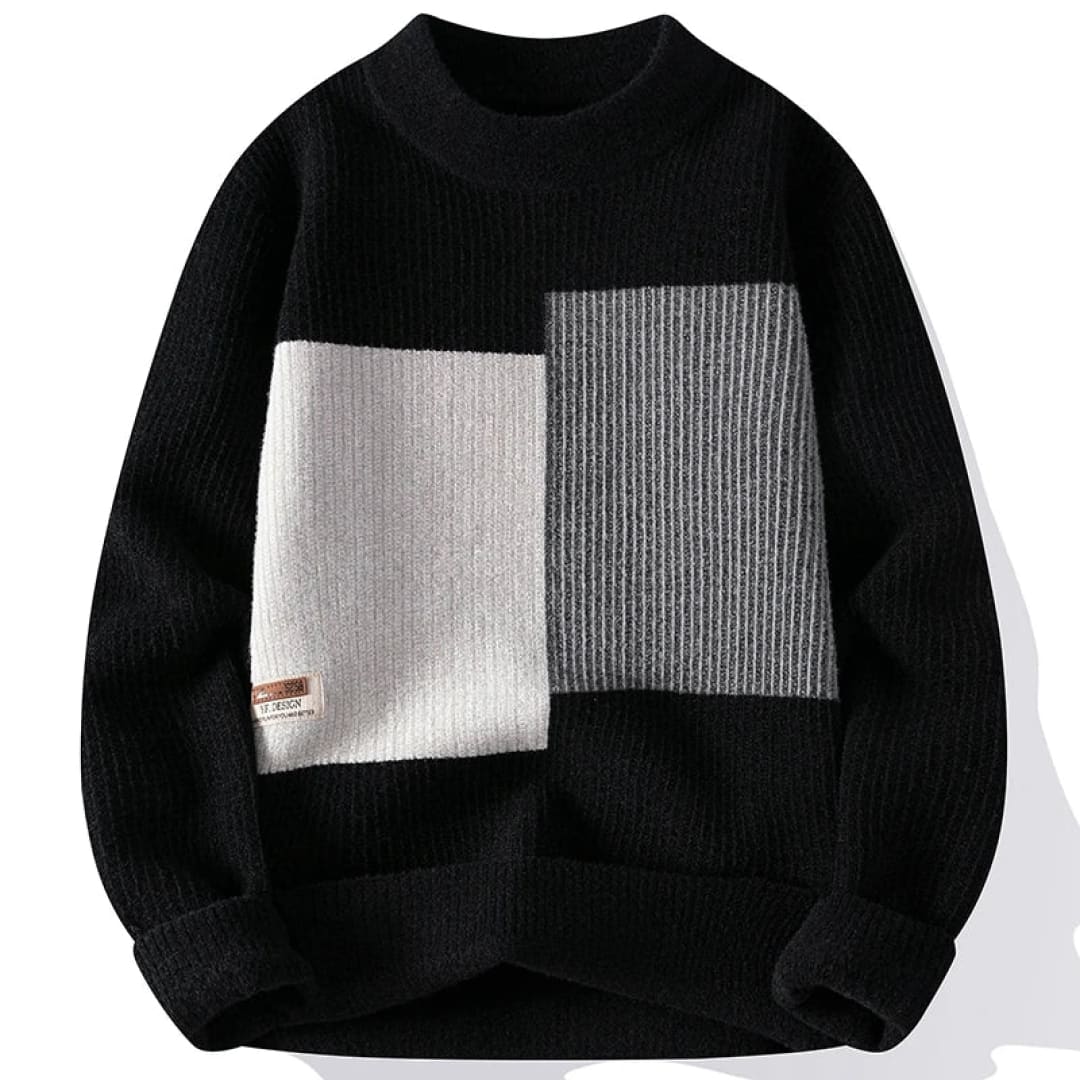 Geometrisch gemusterter Strickpullover - Moderner und eleganter Stil für Männer
