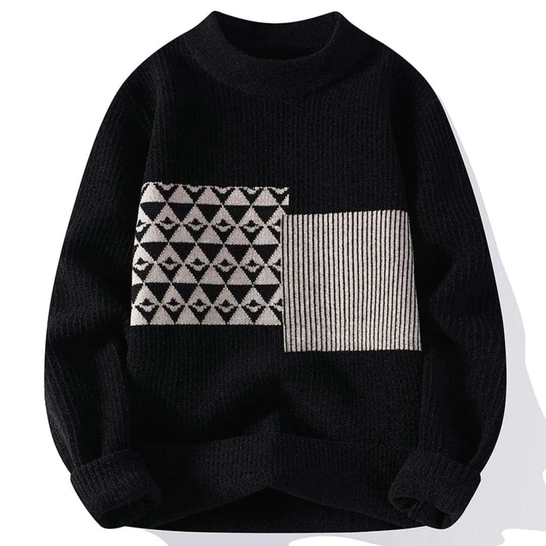 Geometrisch gemusterter Strickpullover - Moderner und eleganter Stil für Männer
