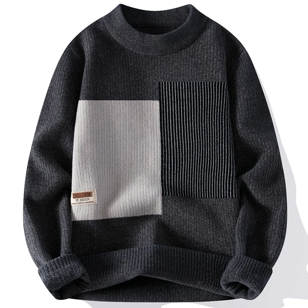 Geometrisch gemusterter Strickpullover - Moderner und eleganter Stil für Männer