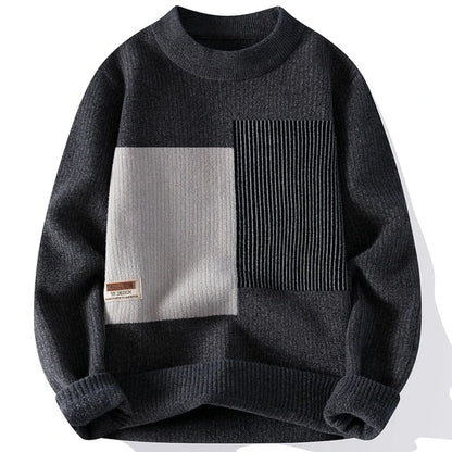 Geometrisch gemusterter Strickpullover - Moderner und eleganter Stil für Männer