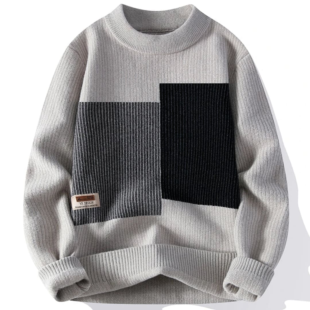 Geometrisch gemusterter Strickpullover - Moderner und eleganter Stil für Männer
