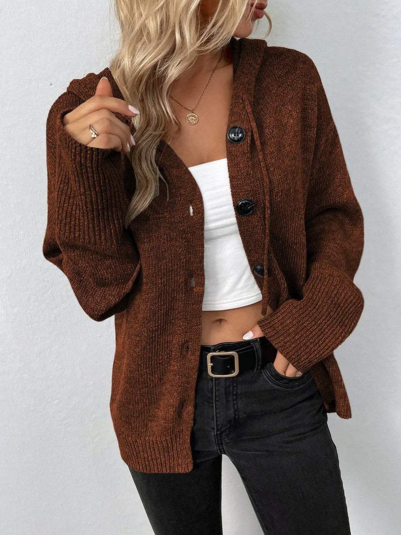 Bequemer Damen-Hoodie mit Knöpfen