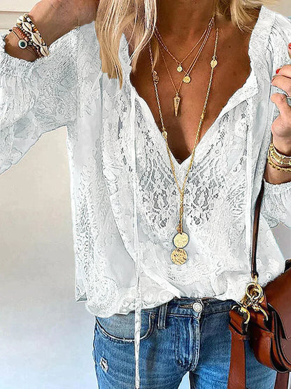VelaVie - Bluse mit Spitzendetails