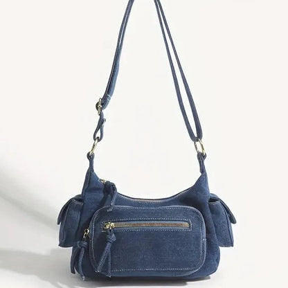 Kenna - Retro-Schultertasche aus Denim