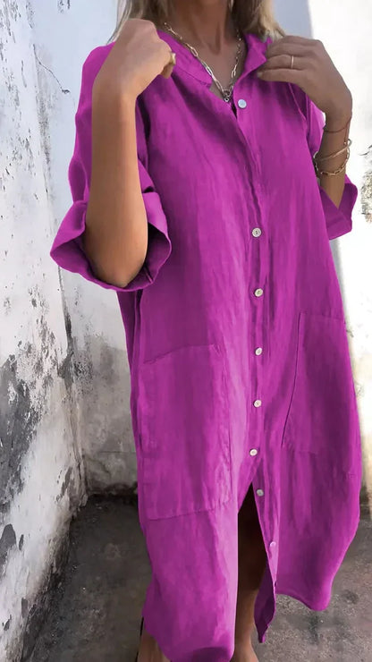 Langes Hemdkleid für die Freizeit
