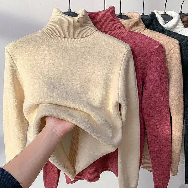 Dahlia - Stylischer Fleece-Rollkragenpullover für Frauen
