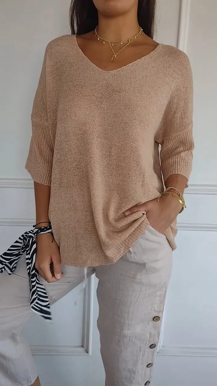 Ronja - Bequemes gestricktes Tank Top mit V-Ausschnitt