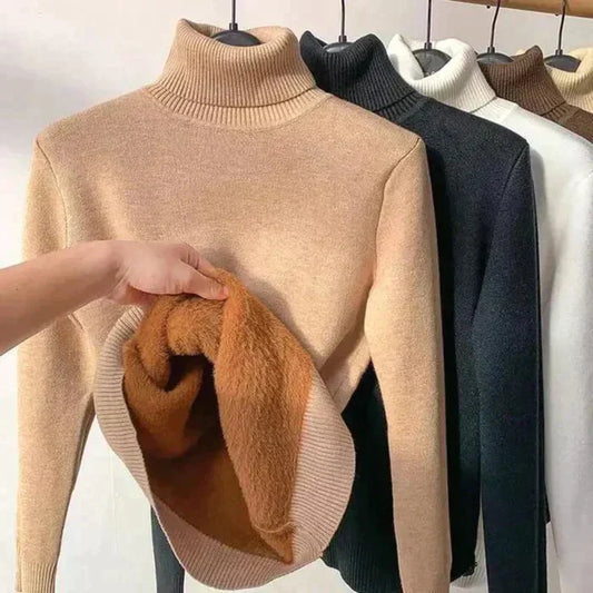 Dahlia - Stylischer Fleece-Rollkragenpullover für Frauen