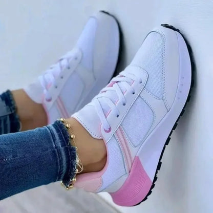 Damen Schuhe Front Lace Wedge Sneakers