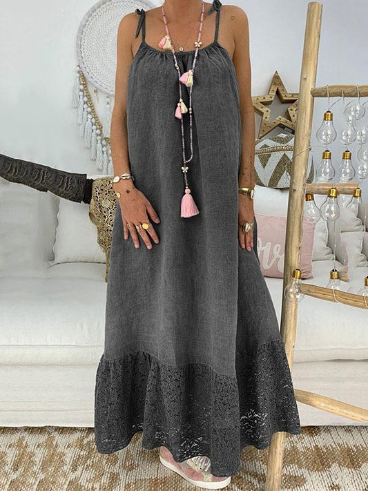Einfaches Maxikleid mit Schlitz