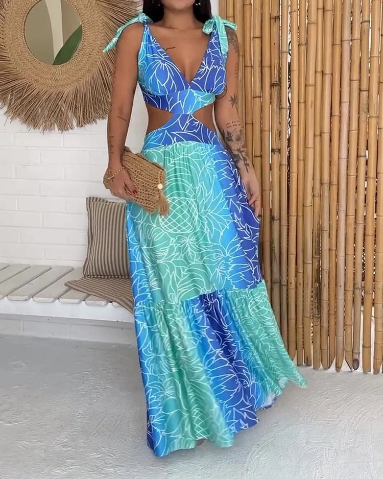 Midi-Kleid mit elegantem Print