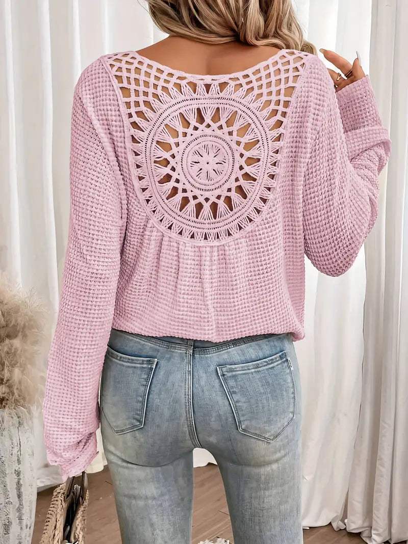 V-Ausschnitt Strickpullover für Frauen