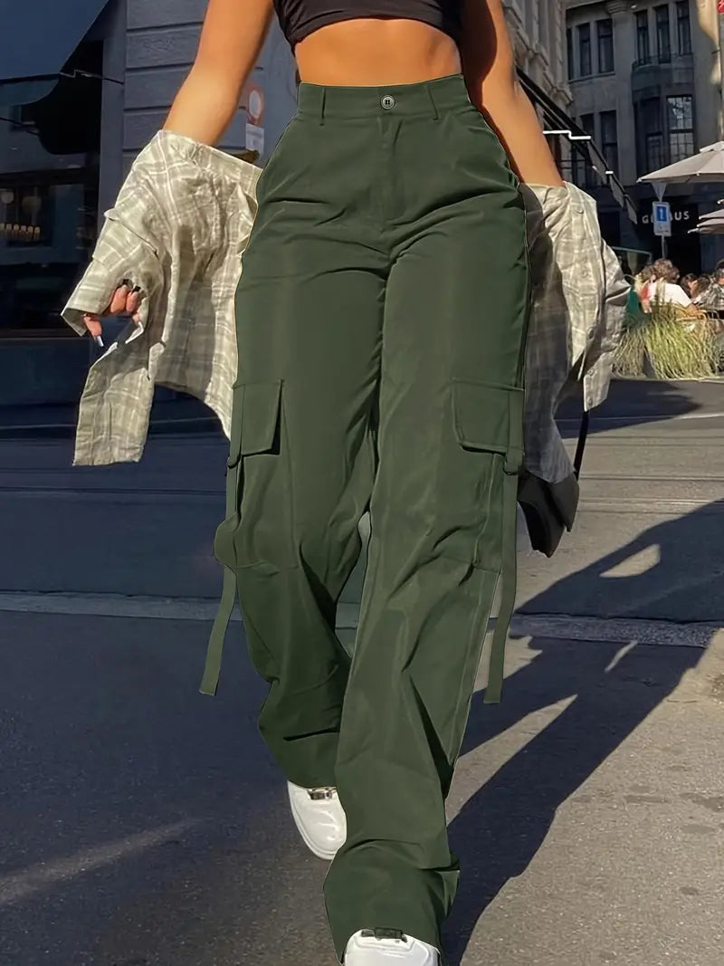 Tara - Unifarbene Cargohose für Frauen