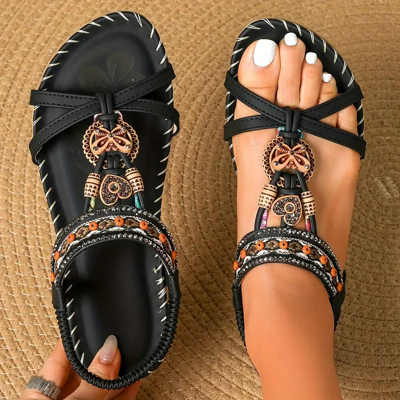 Fexo™ | Elegante Orthopädische Sandalen mit Schmetterlingsmotiv aus Strass