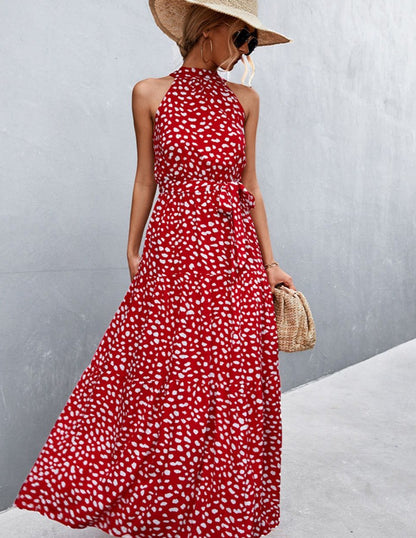 Ärmelloses Kleid mit Sommerprint