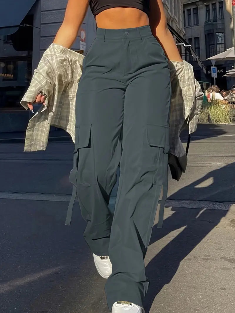 Tara - Unifarbene Cargohose für Frauen