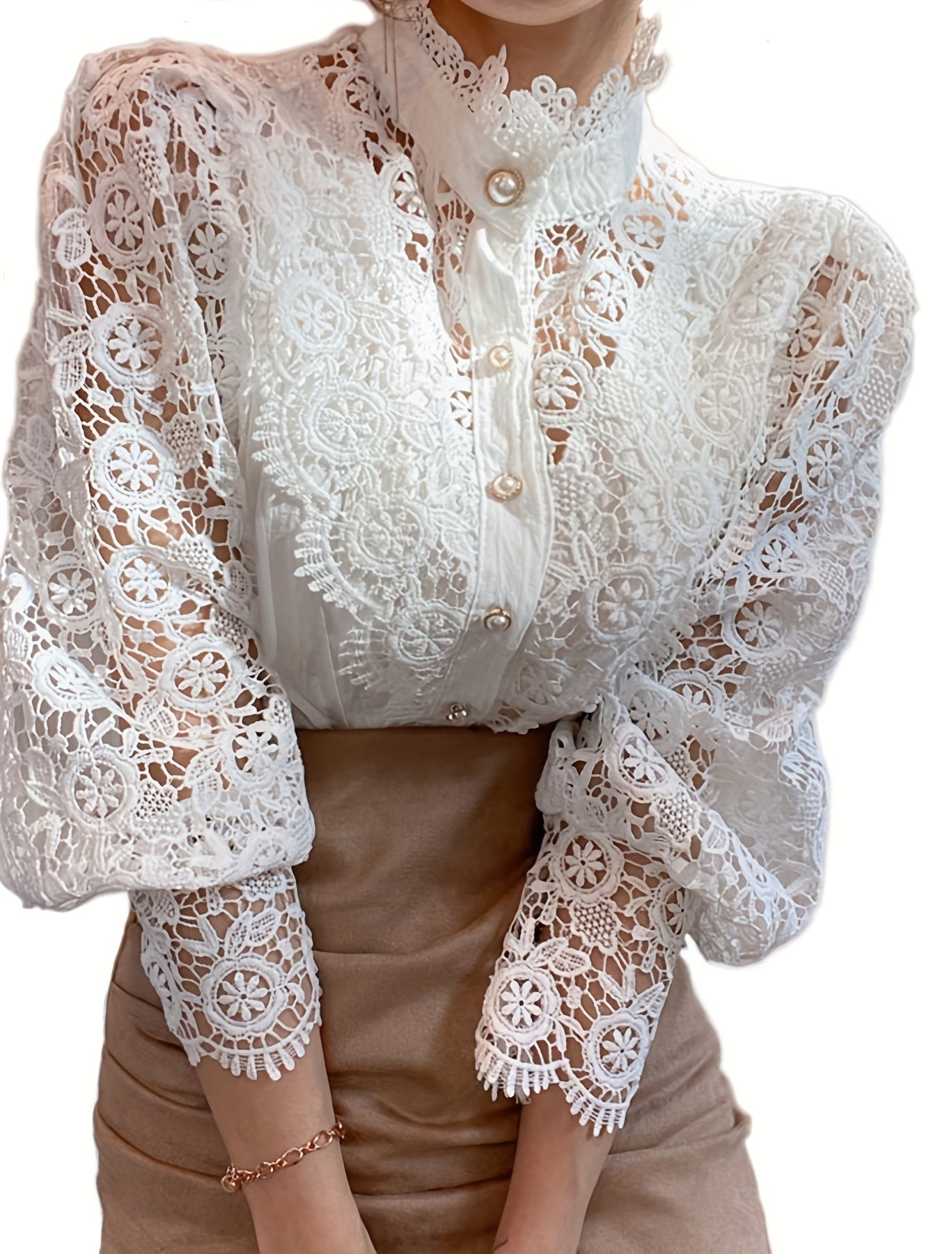 Liesbeth Bluse | Langärmelige Spitzenbluse