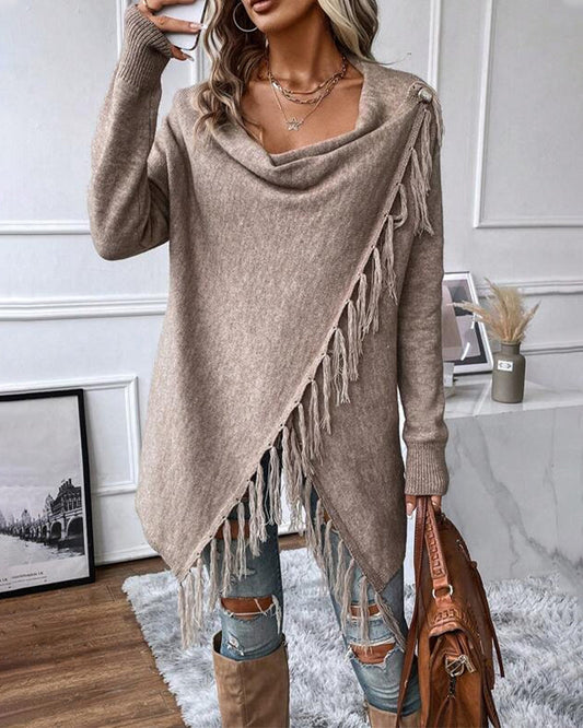 Anita | Einfarbige Winter-Strickjacke