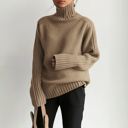 Cassy - Klassisch genähter, gestrickter Rollkragenpullover für den Herbst für Frauen