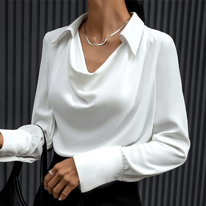 Bluse - V-Ausschnitt - Satin - Perfekt für elegante Anlässe