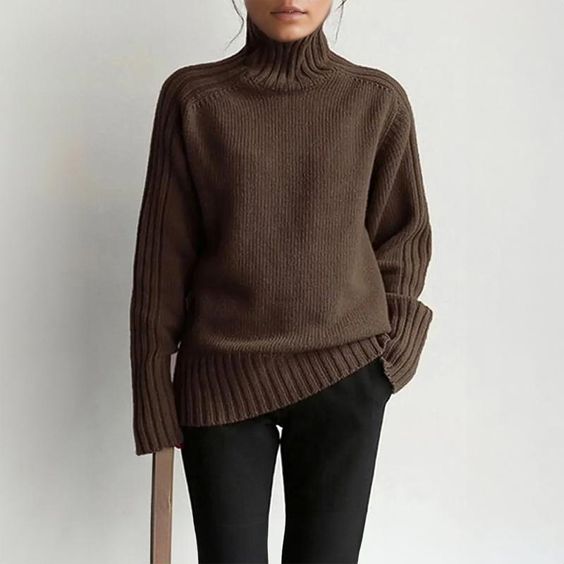 Cassy - Klassisch genähter, gestrickter Rollkragenpullover für den Herbst für Frauen