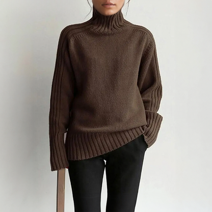 Cassy - Klassisch genähter, gestrickter Rollkragenpullover für den Herbst für Frauen