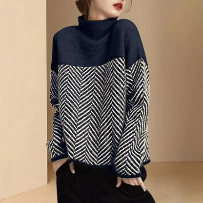 Daniela - Baumwollpullover mit hohem Kragen
