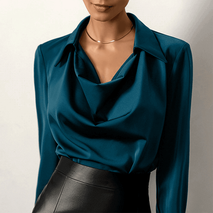 Bluse - V-Ausschnitt - Satin - Perfekt für elegante Anlässe