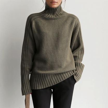 Cassy - Klassisch genähter, gestrickter Rollkragenpullover für den Herbst für Frauen