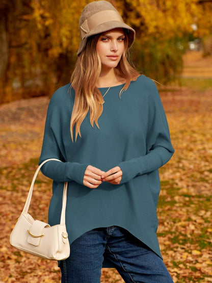Charlotte - Dolman Irreguläre Und Übergroße Ärmel Strickpullover Für Frauen