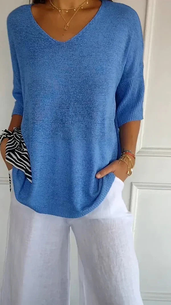 LILLY | elegantes top mit v-ausschnitt