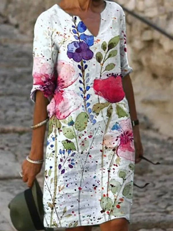 Dahlia - A-Linien-Kleid mit Druck