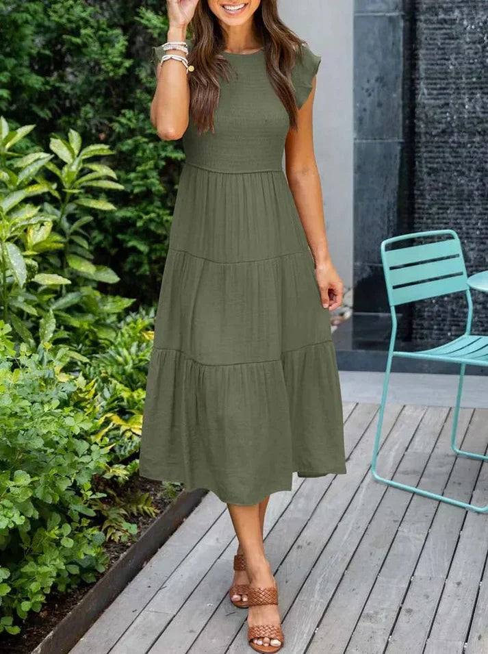 Stella - Kurzärmelige Midikleider für Frauen