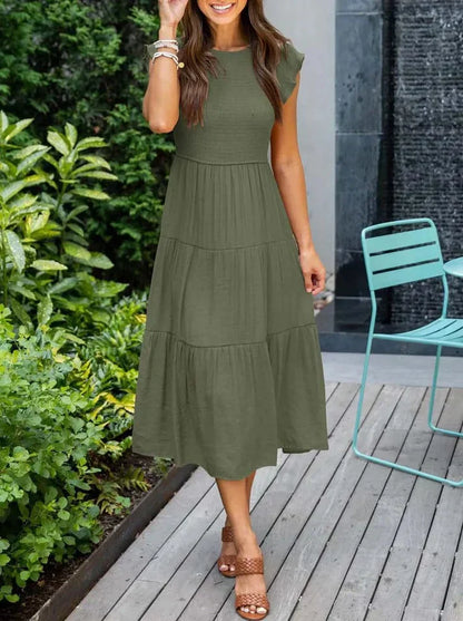 Stella - Kurzärmelige Midikleider für Frauen